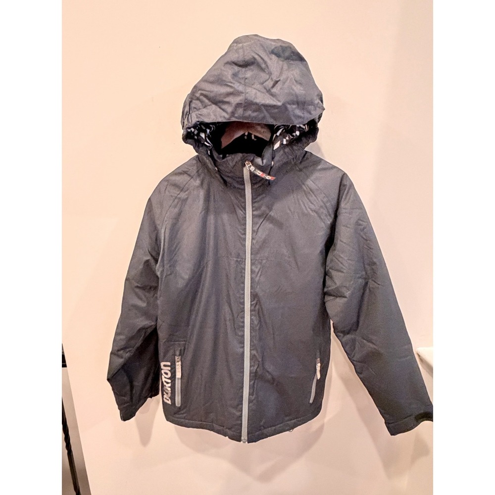 Burton Dryride Youth Large Black Hooded Full Zip Snowboard Jacket US 14/16